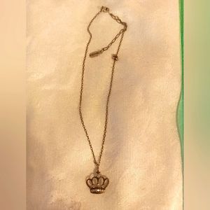 Clara Beau crown pendent necklace silver tone